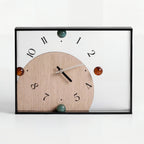 Minimalist Glass and Wood Desk Clock