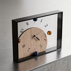 Minimalist Glass and Wood Desk Clock