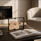 Minimalist Glass and Wood Desk Clock