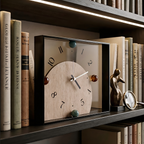 Minimalist Glass and Wood Desk Clock