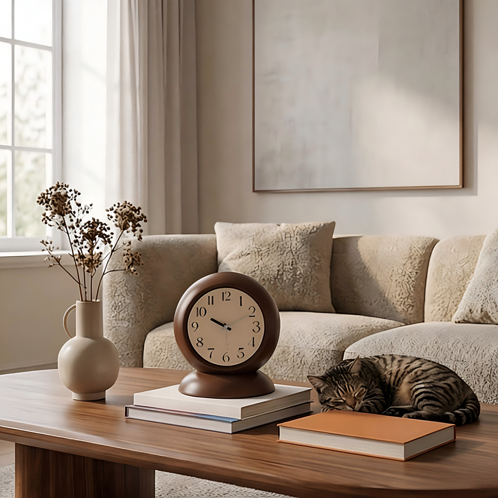 Retro Round Desk Clock