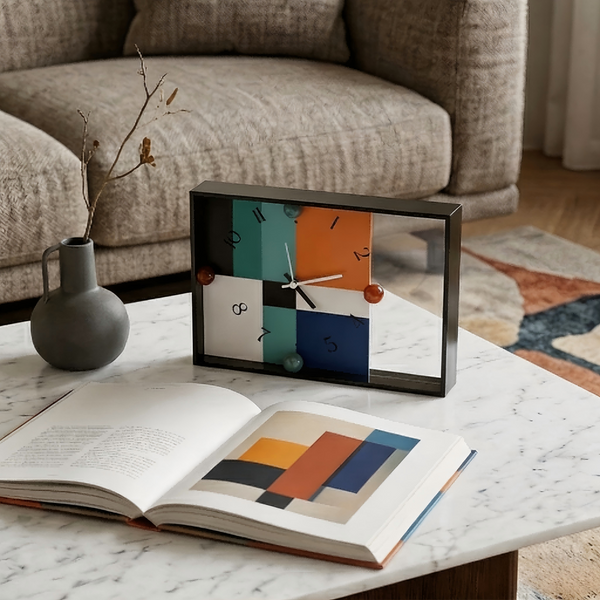 Contemporary Color Block Desk Clock