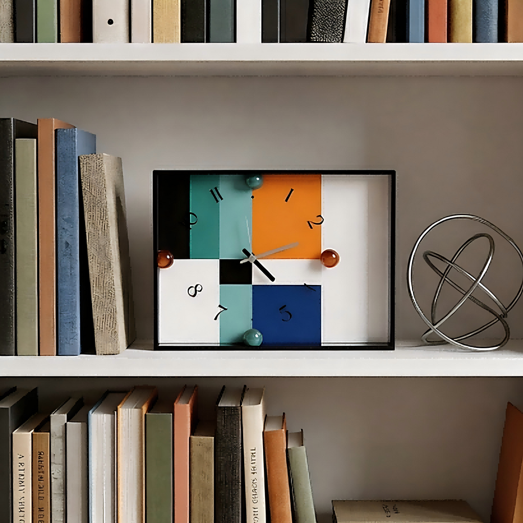 Contemporary Color Block Desk Clock