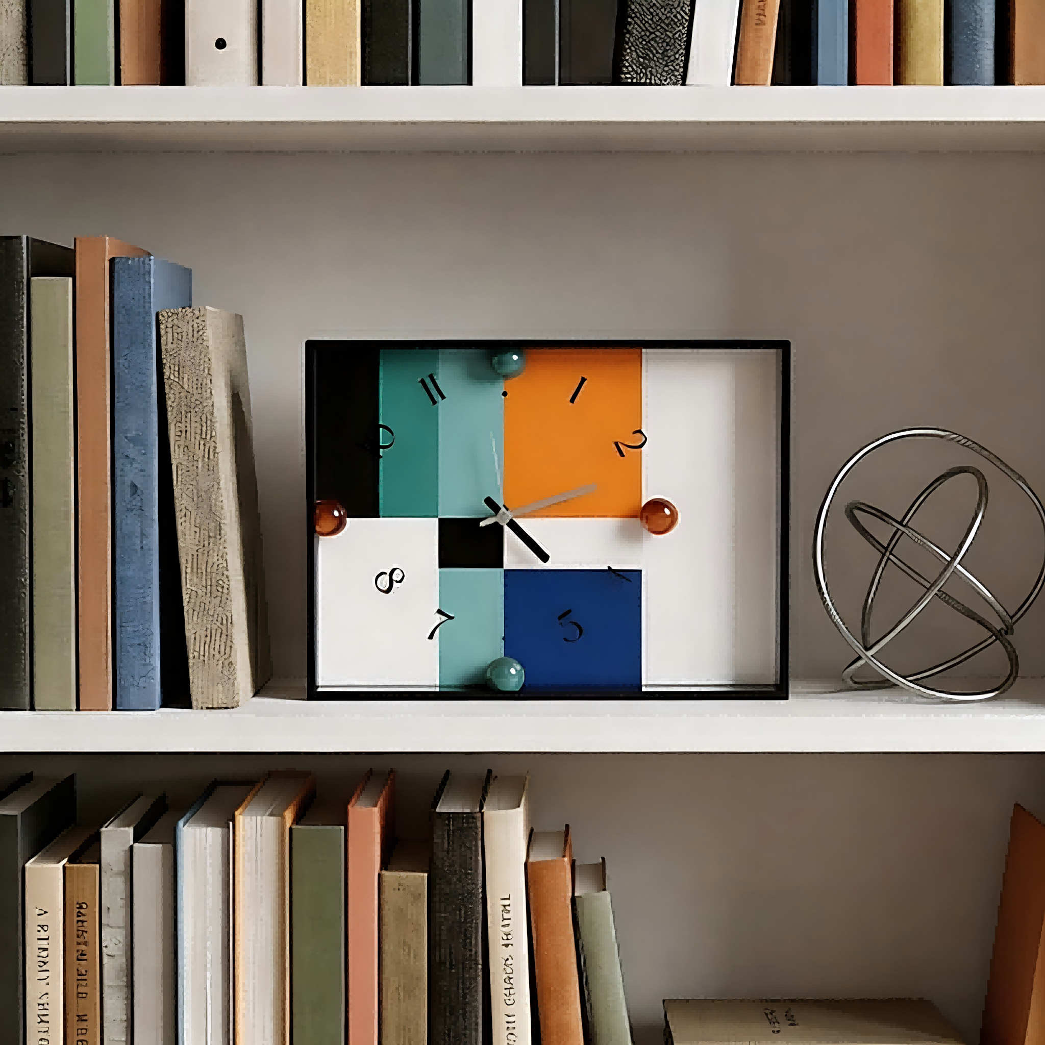 Contemporary Color Block Desk Clock