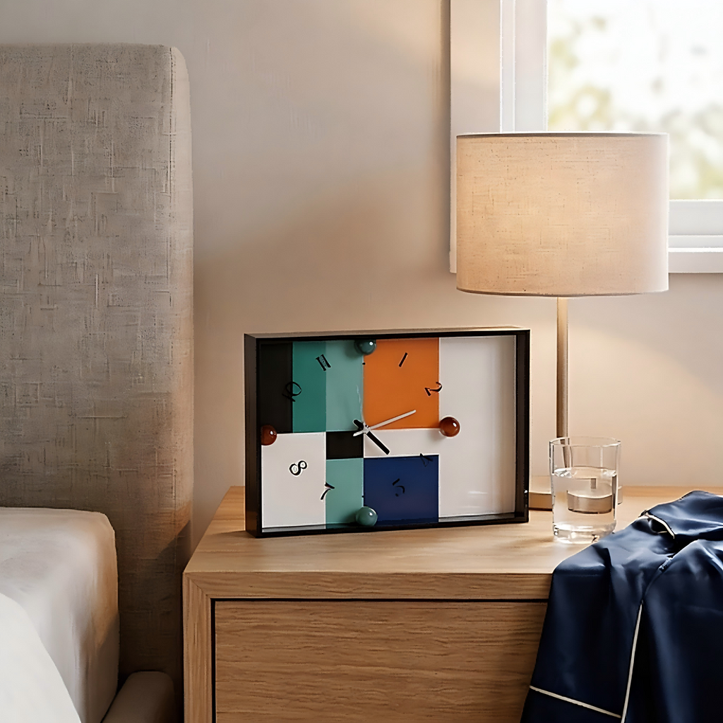 Contemporary Color Block Desk Clock