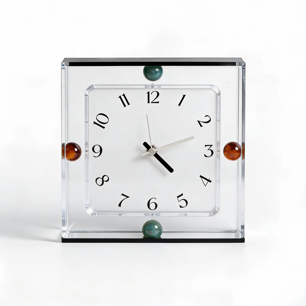 Modern Square Glass Desk Clock